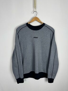 Oakley Grey Crewneck Sweater with Black Trim
